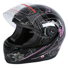 DOT Adult Pink Black Butterfly Full Face Motorcycle Street Helmet S M L XL XXL