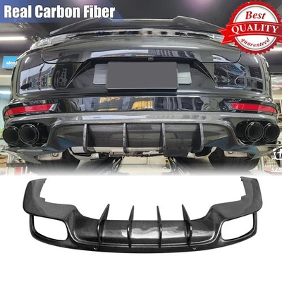 Kits difusores de labios de parachoques trasero de carbono real para Porsche Panamera 971.2 2017-2026 Foto 1 de 4