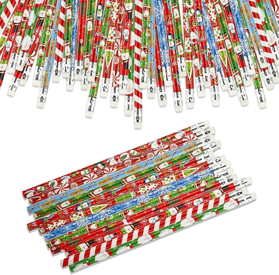 Christmas Pencils for Kids with Erasers for Christmas Party Favors Goodie Bags S - Image 1 of 4