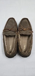 Clarks Danville Leder Obermaterial Hausschuhe Herren Größe 13M braun neu ohne Etikett - Bild 1 von 10
