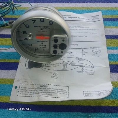 Auto Meter Tach Tachometer Raceing Sport Comp - Image 1 of 4