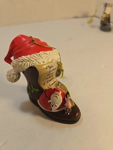Disney Nightmare Before Christmas Ornament Santa And Elf Rare Hard To Find Shoe - Picture 1 of 8