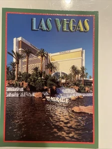 Postal vintage del volcán Mirage Hotel Casino Las Vegas Fuentes - Imagen 1 de 2
