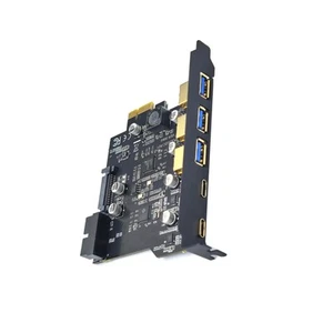 PCI-E to USB3.0 GEN1 Expansion Card 5 Ports 19 Pin Connector 2xType C 3xType A c - Afbeelding 1 van 5