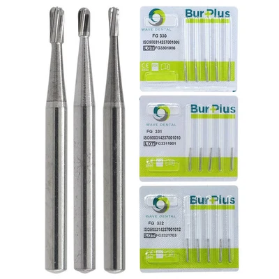 Fresas dentales de carburo Wave FG 330 331 332 para pieza de mano de alta velocidad Midwest PRIMA Foto 1 de 4