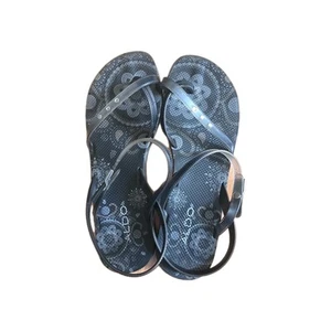 Aldo Vintage Y2K Black Floral Sandals Size 9 Women's - Picture 1 of 5