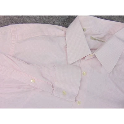 Camisa Ermenegildo Zegna Para Hombres 16x41 Calce Clásico Rosa Blanco Vestido a Cuadros Guinga Foto 1 de 4