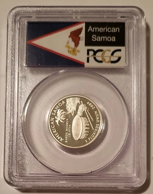 2009 S Silver American Samoa Territories Quarter Proof PR69 DCAM PCGS Flag Label - Image 1 of 2