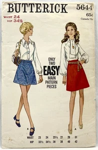 1970s Butterick Sewing Pattern 5644 Womens Skirt 2 Lengths 24 Waist Vintag 17681 - Bild 1 von 2