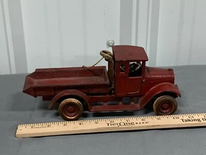 Arcade CAST IRON Vintage Toy International IH Red Baby Dump Truck Hubley - Picture 1 of 10