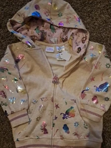 NWOT DISNEY PRINCESS ZIP UP HOODIE SIZE 4 PERFECT - Picture 1 of 3