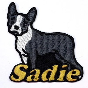 Boston Terrier Dog Patch Personalized Custom Iron-on - Picture 1 of 1