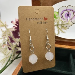 Opalescent Faceted Dangle Earrings Dangle Drop Handmade #123 - Picture 1 of 3