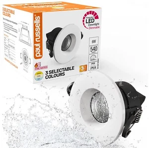 Fire Rated CCT LED Dimmable Downlight Recessed Spotlights IP65 White Cool White - Picture 1 of 11