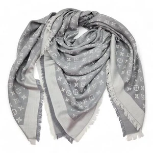 Louis Vuitton LV Logo Monogram Oversize Scarf Shawl M70804 Pearl Grey - Picture 1 of 5