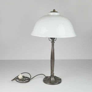 Table lamp - Bronze - Glass shade - Art Deco - old lamp - Art Nouveau - Picture 1 of 12