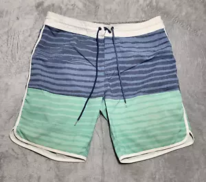 Volcom Swim Trunks Men's 34 Multicolor Cinch Fly Striped Drawstring Shorts Beach - Picture 1 of 11