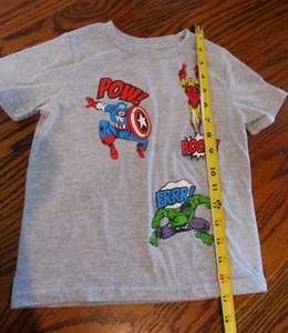 Marvel Comics Boys T Shirt Size 4T POW BOOM ERRR! SpiderMan Hulk Captain America - Picture 1 of 9
