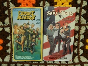 Combat Academy + The Shooters (VHS x 2) Comedy Action Drama '80s slapstick cult - Picture 1 of 5