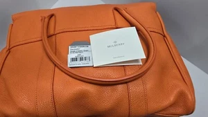 Mulberry Classic Heritage Bayswater Mandarin Orange Small Classic Grain Handbag - Picture 1 of 8