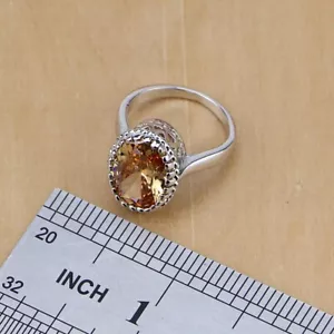 ANILLO DE PLATA 925 Y ZIRCONITA EN COLOR CHAMPAGNE. - Foto 1 di 1