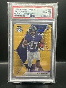 2020 JK Dobbins Mosaic Gold Fluorescent 1/20 PSA 10 First On Print! - Foto 1 di 2