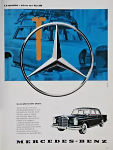 PUBLICITÉ DE PRESSE 1960 MERCEDES UN MATERIEL DE CHOIX - Picture 1 of 1