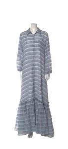 Staud Maxikleid blau Volant Größe L - Bild 1 von 3