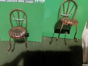 Fee oder Puppenhaus Stühle 2 Bronze Metall Miniatur Möbel 3" - Bild 1 von 6