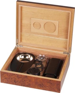 "JUEGO DE 25 HUMIDOR DE CIGARROS MADERA BURL ** NUEVO ** H 3.15 x W 10.24 x D 8.66" - Imagen 1 de 2