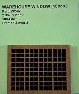 O Scale Laser geschnittene Fenster (10 Ct.) 2 Stück 2-3/4" x 2-1/8" W2-02 Lager - Bild 1 von 3