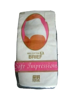 Vintage 3 Pack Soft Impressions White Cotton Briefs Size 6 NEW OLD STOCK - USA - Picture 1 of 3