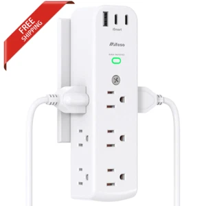 Surge Protector Outlet Extender, 9 AC Multi Plug Outlet with 3 USB Ports (2 USB - Picture 1 of 7