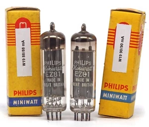 1 ONE EZ81/6CA4 PHILIPS NOS BRITISH Tube Röhre Valve Valvola Valvula 진공관 真空管 - Picture 1 of 1