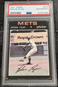 1971 Topps Nolan Ryan PSA AUTHENTIC METS #513 Tough Black Borders - Picture 1 of 3