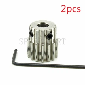 2 piezas 1 módulo engranaje de espolón de acero inoxidable 15 dientes orificio 6 mm rueda de engranaje de motor con escalones - Imagen 1 de 5