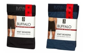 New Men's David Bitton Buffalo Knit Boxers 3 Pack Stretch Cotton Modal - Picture 1 of 10
