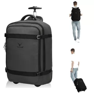 Hynes Eagle 42L Rolling Backpack Flight Approved Convertible Carry on Luggage - Picture 1 of 10