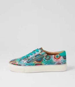 New Ziera Pamela Xf Bright Patch Light Emerald Leather Sneakers Womens Shoes - Picture 1 of 5