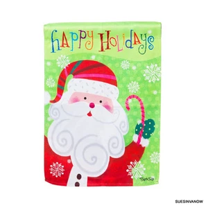 Festive Santa Claus Garden Flag Evergreen Reflections Christmas Collection - Picture 1 of 4