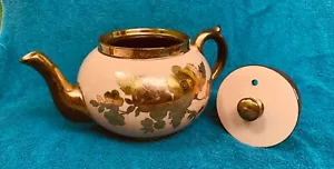 Vintage Teekanne Sadler England’s 1950’s rosa mit Gold.Florale Akzente - Bild 1 von 9