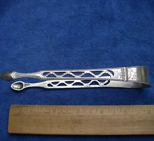 Early HAMBURG GERMANY Pierced Arm Fancy Silver SUGAR TONGS-Dated 1820-Maker NB - Picture 1 of 9