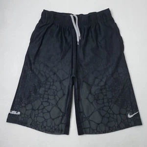 Nike Lebron James Youth Boys Medium Basketball Shorts Black Gray Athletic Gym - Picture 1 of 8