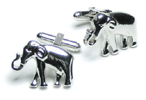 935 Argentium Silver Elephant Shaped Cuff Links For Men's