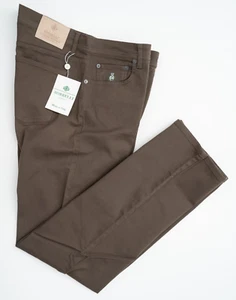 NWT LUIGI BORRELLI Luxury Vintage Brown Cotton Denim Collection Jeans 42 (EU 58) - Picture 1 of 8