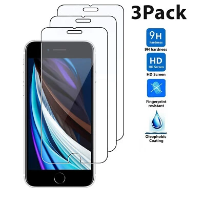 3-Pack Real Tempered Glass Screen Protector Premium For iPhone SE 2020 4.7" Film - Image 1 of 4