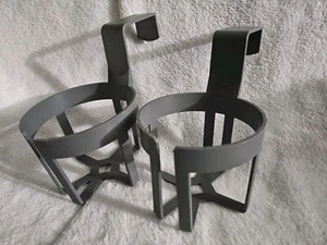 Vtg 2 Lg 24-72 Oz Custom Accessories Hangups Gray Plastic Auto Drink Cup Holders - Foto 1 di 18