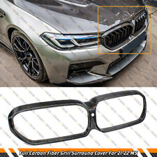 FOR 2021-23 BMW F90 M5 REAL CARBON FIBER GRILL GRILL SURROUND INSERT TRIM COVER