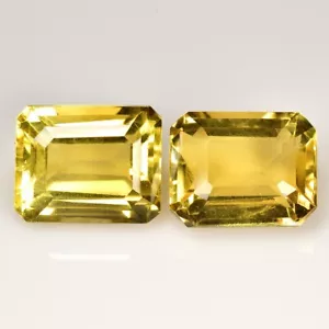 7.75 Ct Golden Yellow Quartz 10 x 8 mm Emerald Cut Natural Loose Gemstone Brazil - Picture 1 of 2