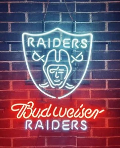 Las Vegas Raiders Raider Nation Beer 24"x24" Neon Light Lamp Sign Bar Wall Decor - Picture 1 of 14